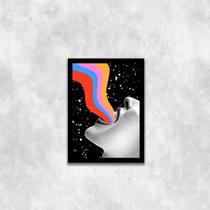 Quadro Fale Colorido 45X34Cm - Com Vidro Moldura Preta