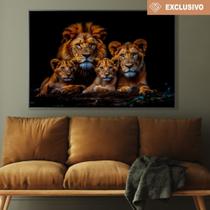 Quadro Familia De Leão 2 Filhotes
