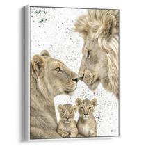 Quadro Família de Leões Serenidade Sob Céu Pintado