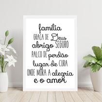 Quadro Família, Graça de Deus 45x34cm - com vidro Quadro Família, Graça de Deus 45x34cm - com vidro