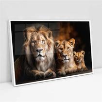 Quadro Família Leões 1 Filhote - 50X70Cm Quadro Família Leões 1 Filhote - 50X70Cm