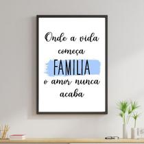 Quadro Família - O Amor Nunca Acaba 60x40cm