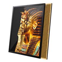 Quadro Faraó Do Antigo Egito Dourado Moldura e Vidro