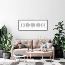 Quadro Fases da Lua Drawn Art 86x30 Caixa Preto