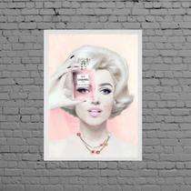 Quadro Fashion Marilyn Perfume 24x18cm - com vidro