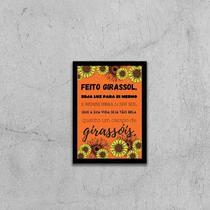 Quadro Feito Girassol 45X34Cm - Com Vidro Moldura Preta