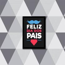 Quadro Feliz Dia Dos Pais Preto, Azul e Vermelho 45x34cm - com vidro Quadro Feliz Dia Dos Pais Preto, Azul e Vermelho 45x34cm - com vidro