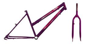 Quadro Feminino + Garfo South Bike Aço Roxo Aro 16/20/24/26