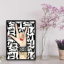 Quadro Feminino Rock Love Fashion 33X24Cm Preta