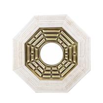 Quadro Feng Shui Baguá Céu Anterior Espelho Convexo Moldura Clara 18cm