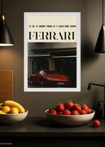 Quadro Ferrari F40 em Paris Com Vidro e Moldura Branca Tamanho:21cm x 30cm (A4)