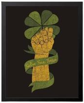 Quadro Figa Salve Sua Força 33X24 Com Vidro - Madeira Preta