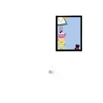 Quadro Figurativo Alice Com Chícaras 24X18Cm - Com Vidro