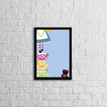 Quadro Figurativo Alice com Chícaras 33x24cm - com vidro