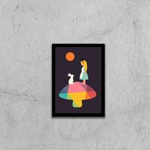 Quadro Figurativo Alice com Coelho 24x18cm - com vidro Quadro Figurativo Alice com Coelho 24x18cm - com vidro