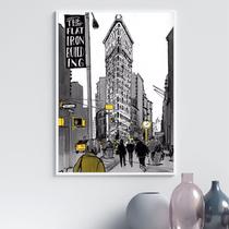 Quadro Figurativo New York - Amarelo 33X24Cm