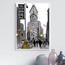 Quadro Figurativo New York - Amarelo 45x34cm Quadro Figurativo New York - Amarelo 45x34cm