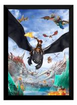 Quadro Filme Como Treinar O Seu Dragão Poster Moldurado