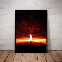 Quadro Filme Independence Day Poster Sem Texto Com Moldura