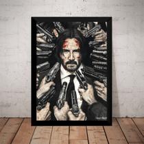 Quadro Filme John Wick Arte Poster Moldurado