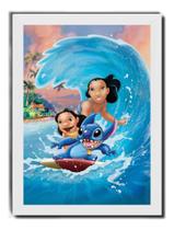 Quadro Filme Lilo & Stitch Poster Na Moldura Branca Quadro Filme Lilo & Stitch Poster Na Moldura Branca
