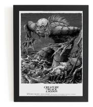 Quadro Filme O Monstro Da Lagoa Negra Poster Moldurado