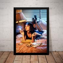 Quadro Filme Pulp Fiction Mia Wallace Foto Poster Moldurado Quadro Filme Pulp Fiction Mia Wallace Foto Poster Moldurado