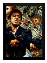 Quadro Filme Scarface Tony Montana Arte Poster Moldurado