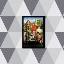 Quadro Filme Shrek Personagens 24x18cm - com vidro