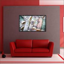 Quadro Finanças Dinheiro Dollar Decorar Com Moldura T01