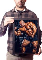 Quadro Fisiculturista Big Ramy Academia Foto Treino