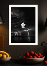 Quadro Flamengo Clássico com Vidro e Moldura Branca Tam:A4 Quadro Flamengo Clássico com Vidro e Moldura Branca Tam:A4