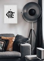 Quadro Flamengo CRF Estrela com Vidro e Moldura Branca Tamanho:21cm x 30cm (A4)