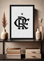 Quadro Flamengo CRF Estrela com Vidro e Moldura Preta Tamanho:21cm x 30cm (A4)