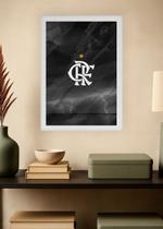 Quadro Flamengo CRF Tempestade com Vidro e Moldura Branca Tamanho:21cm x 30cm (A4)