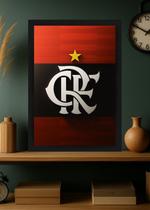 Quadro Flamengo Escudo Oficial com Vidro e Moldura Preta Tamanho:21cm x 30cm (A4)