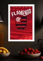 Quadro Flamengo Eterno com Vidro e Moldura Branca Tam:A4