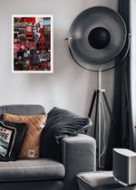Quadro Flamengo Glorioso com Vidro e Moldura Branca Tam:A4