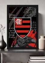 Quadro Flamengo Glorioso com Vidro e Moldura Preta