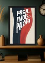 Quadro Flamengo Histórico com Vidro e Moldura Preta Tam:A4