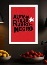 Quadro Flamengo Manto com Vidro e Moldura Branca Tam:A4