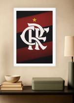 Quadro Flamengo Mengao o Maior com Vidro e Moldura Branca Tamanho:21cm x 30cm (A4)