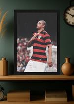 Quadro Flamengo Nostálgico com Vidro e Moldura Preta Tam:A4
