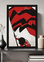 Quadro Flamengo Retrô com Vidro e Moldura Preta Tam:A4