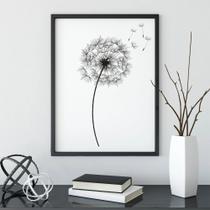 Quadro Flor Dente-de-Leão Branca - Moldura Caixa + Foam + Vidro em Vários Tamanhos - Artfine