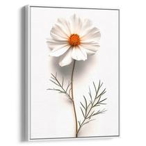 Quadro Flor Margarida Branca em Serenidade Intensa