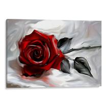 Quadro Flor - Rosa Sussurrante no Véu do Silêncio