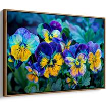 Quadro Flores - Amor Perfeito Azuis e Amarelas em Harmonia