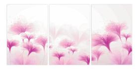 Quadro Flores Artístico Digital Mosaico 3 Peças Tela Canvas Quadro Flores Artístico Digital Mosaico 3 Peças Tela Canvas