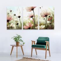 Quadro Flores de Campo 120x60 Mosaico para Sala Mosaico